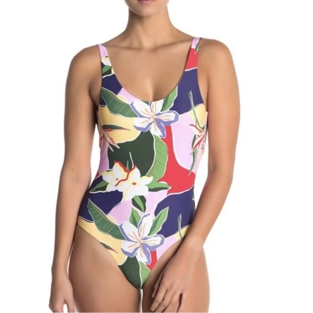 Onia Swim Rachel One Piece Swimsuit floral camo Size‎ Small scoop back high cut
